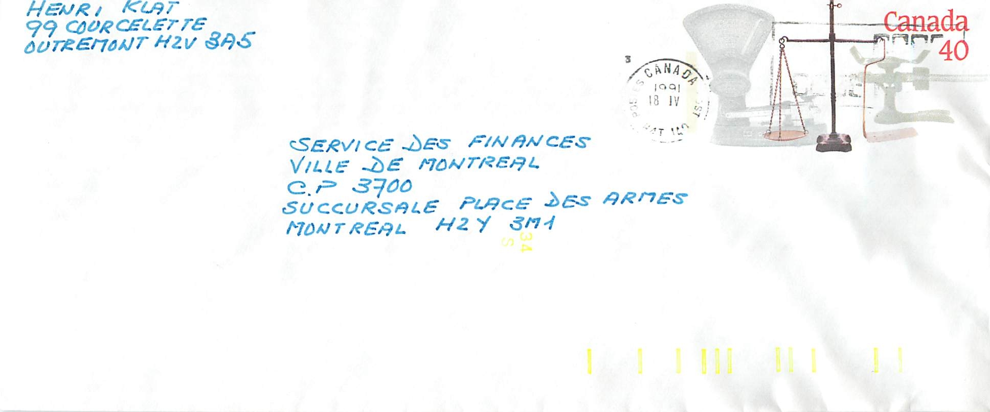 Entier Postal Postal Stationary Canada Balance Justice 