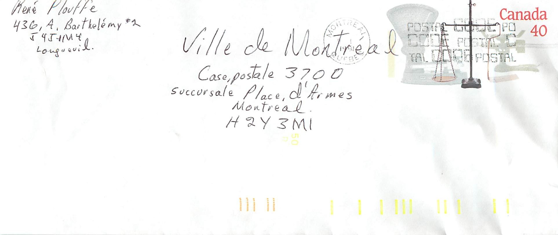 Entier Postal Postal Stationary Canada Balance Justice Montreal