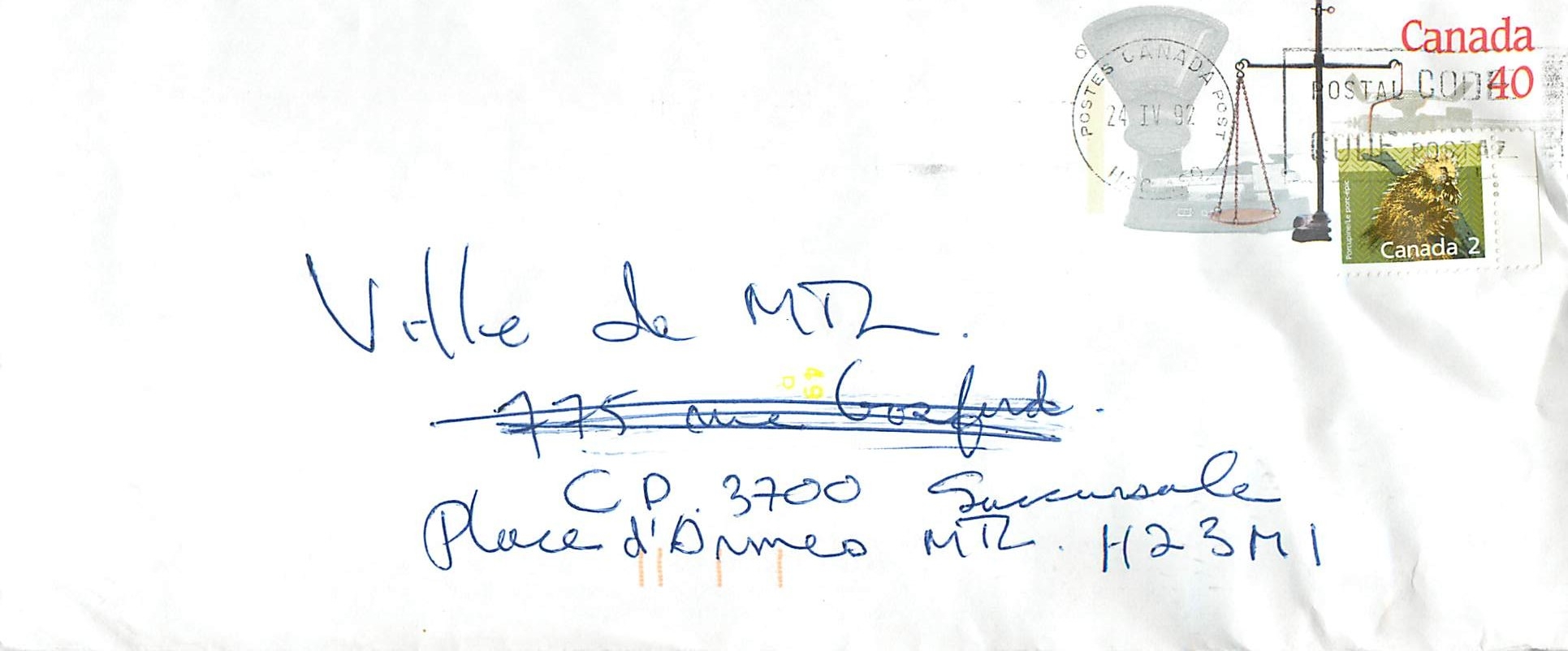 Entier Postal Postal Stationary Canada Balance Justice 