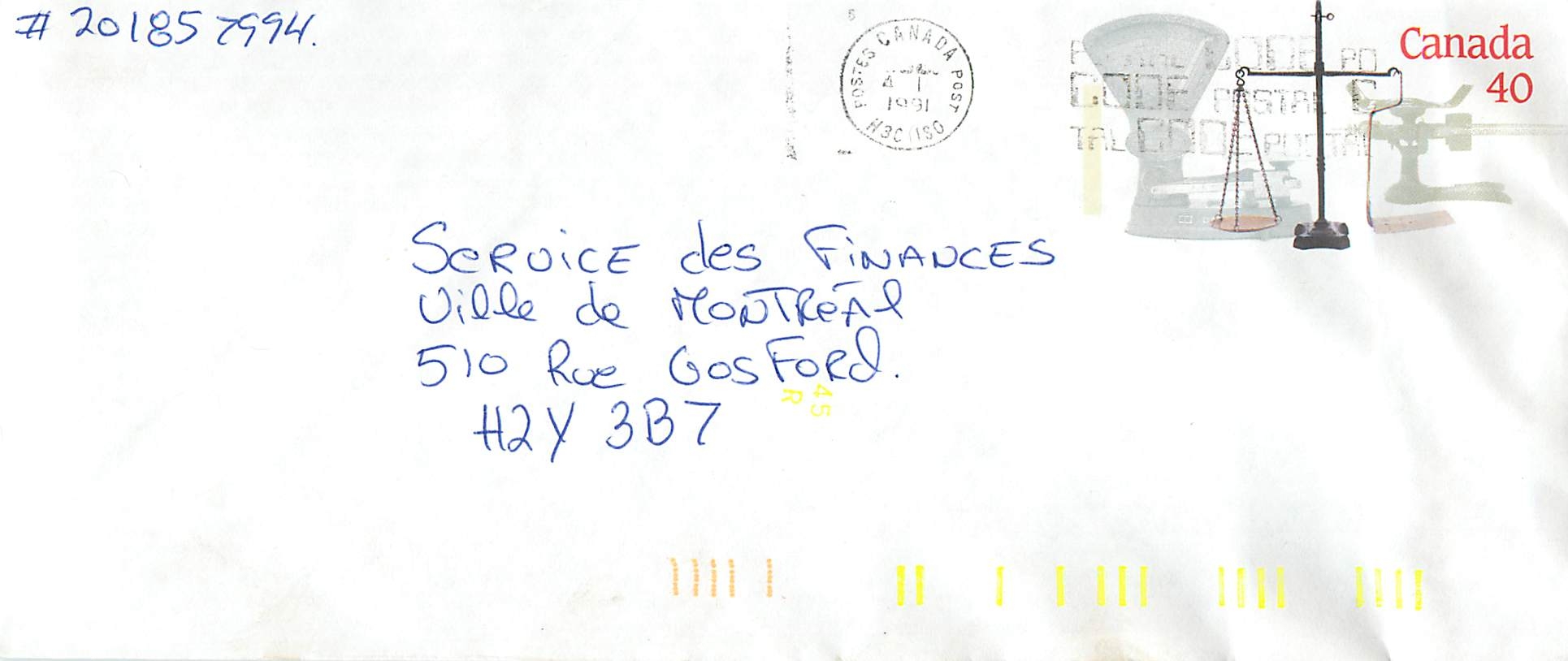 Entier Postal Postal Stationary Canada Balance Justice