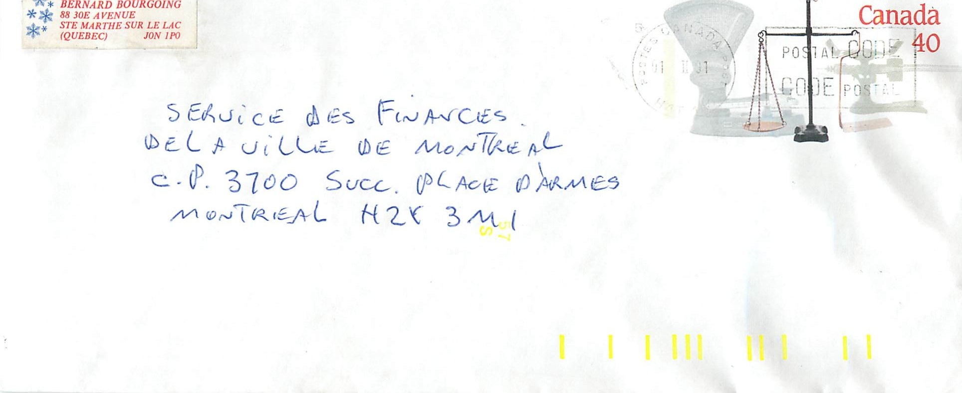 Entier Postal Postal Stationary Canada Balance Justice