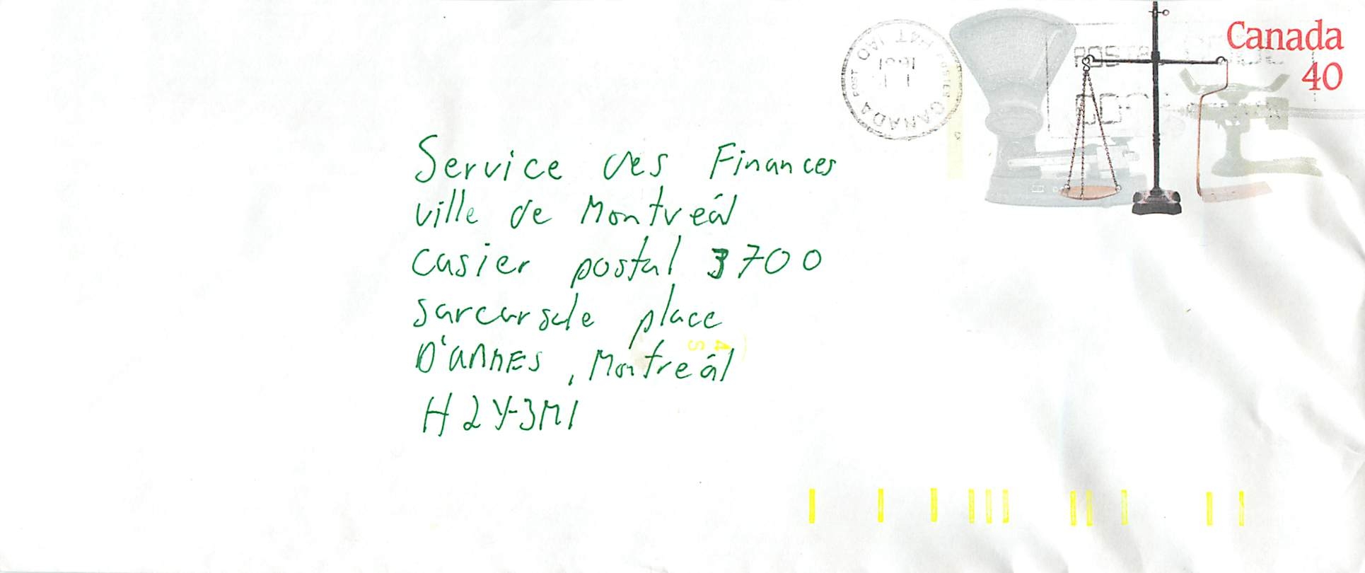 Entier Postal Postal Stationary Canada Balance Justice