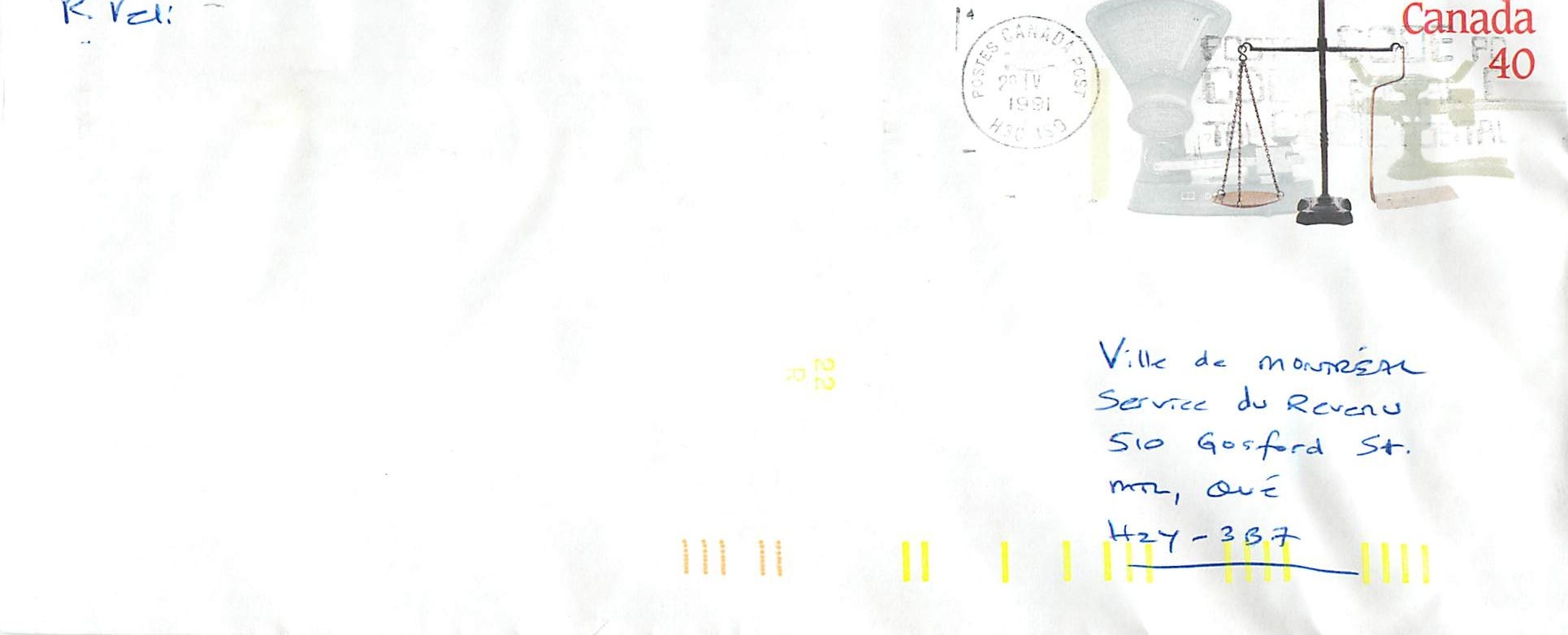 Entier Postal Postal Stationary Canada Balance Justice