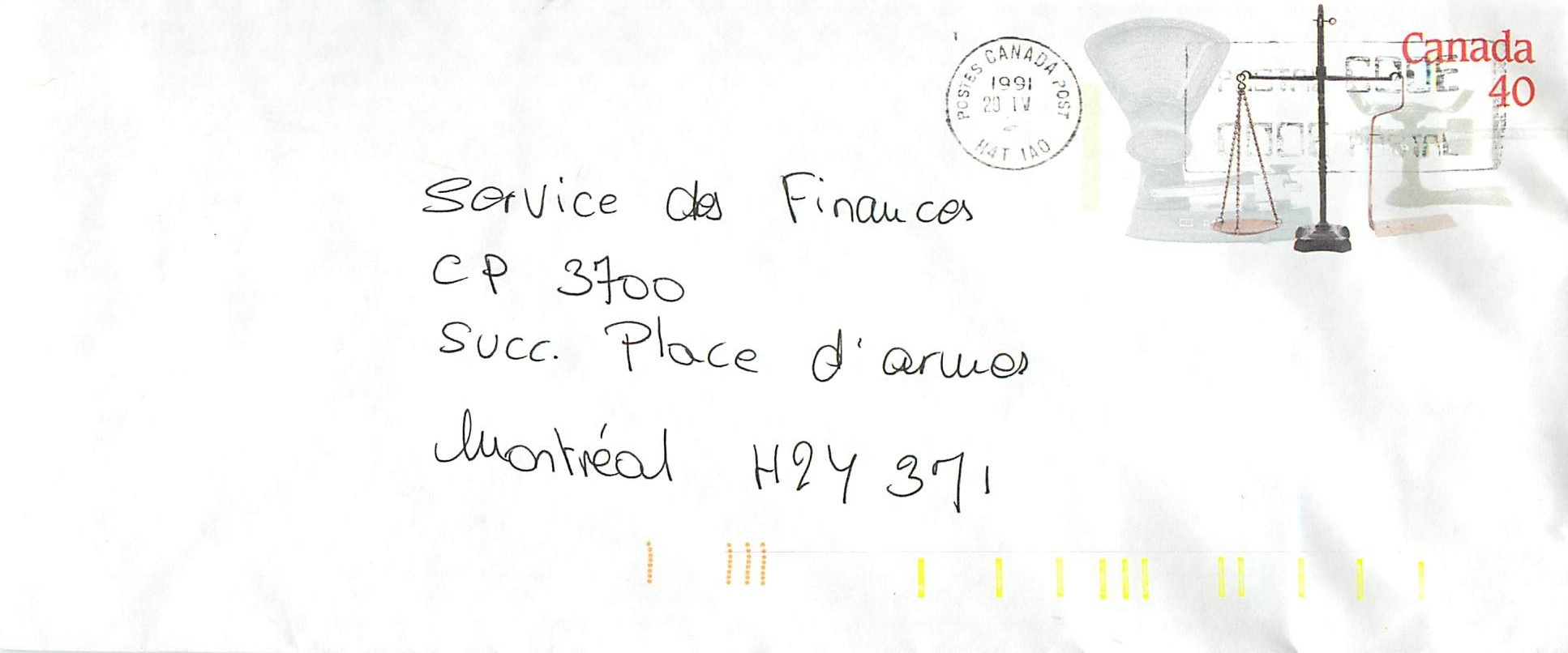 Entier Postal Postal Stationary Canada Balance Justice 