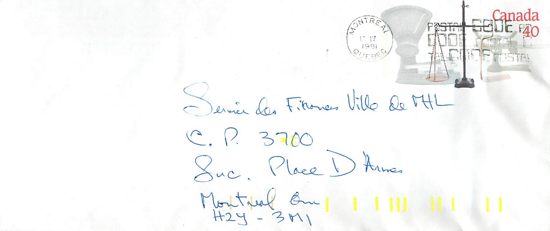 Entier Postal Postal Stationary Canada Balance Justice Montreal
