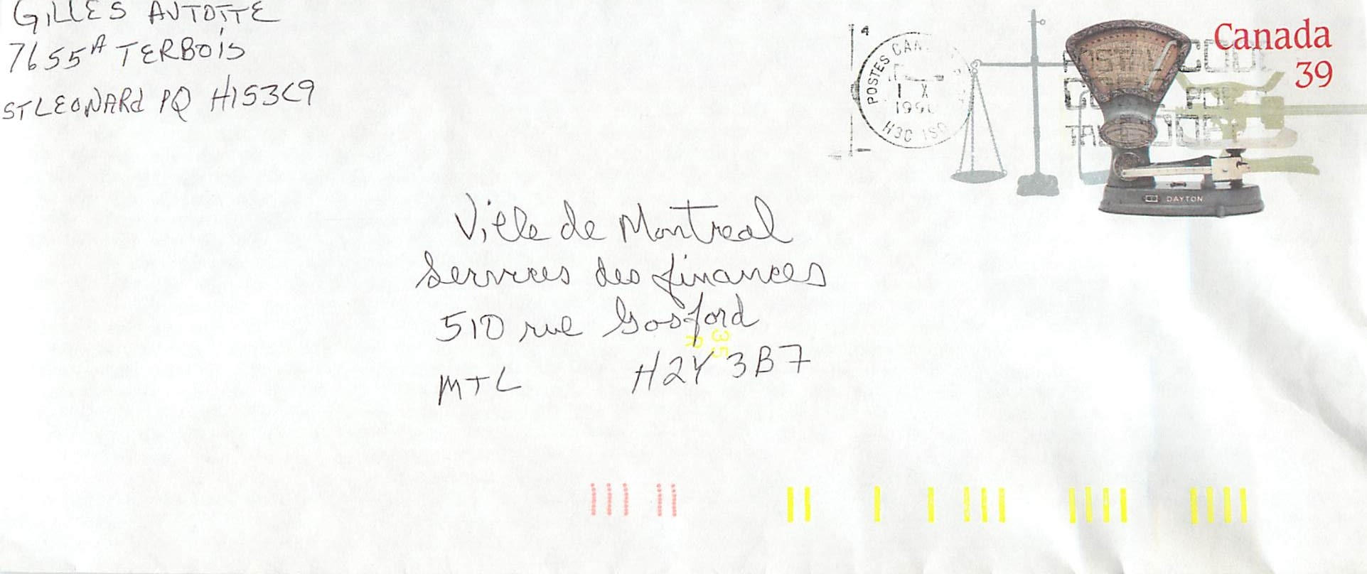 Entier Postal Postal Stationary Canada Balance Dayton