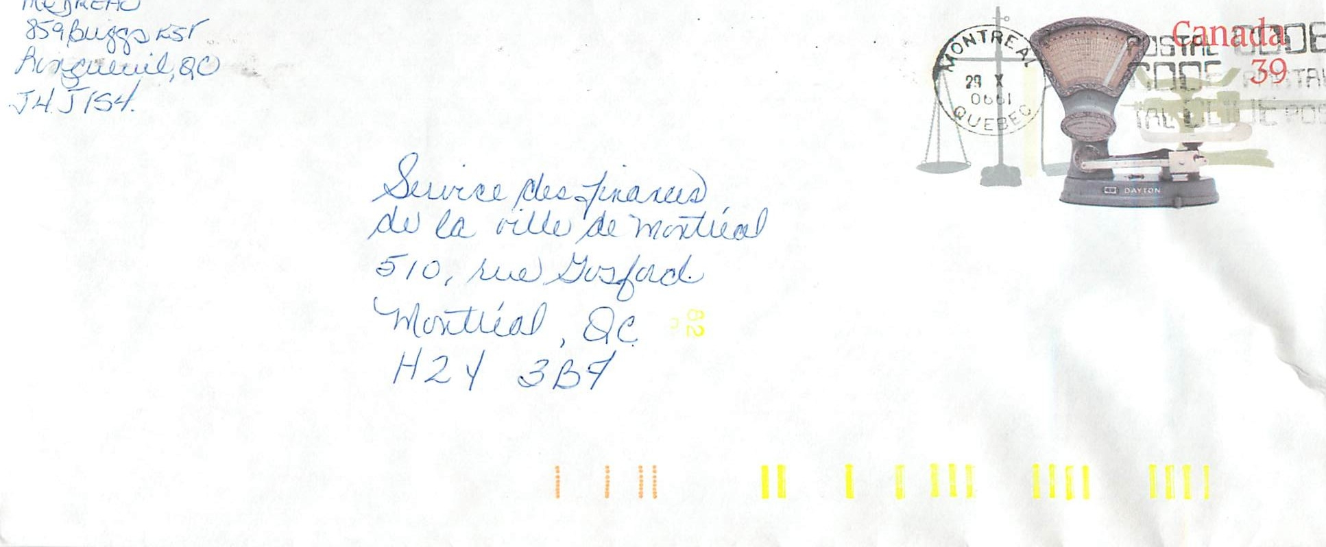 Entier Postal Postal Stationary Canada Balance Dayton Montreal