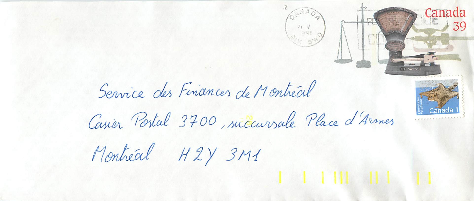 Entier Postal Postal Stationary Canada Balance Dayton