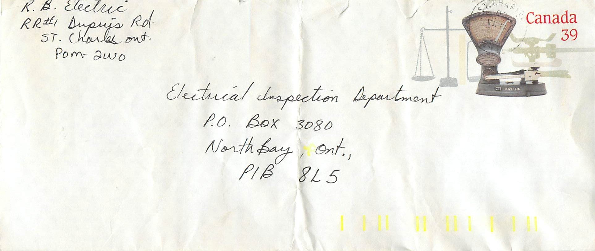 Entier Postal Postal Stationary Canada Balance Dayton