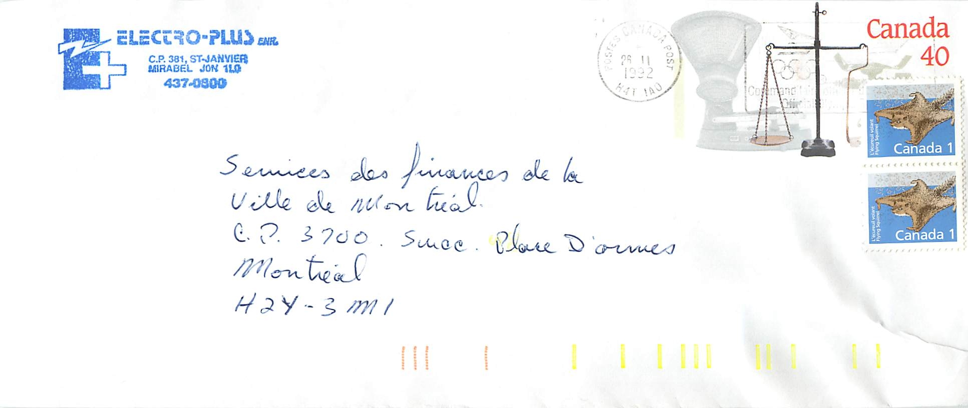 Entier Postal Postal Stationary Canada Balance Dayton Flamme Jeux Olympiques