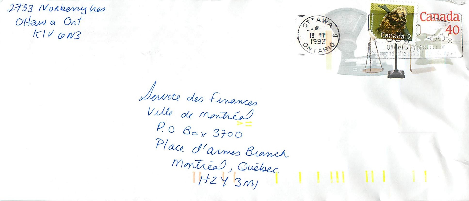 Entier Postal Postal Stationary Canada Balance Dayton Flamme Jeux Olympiques