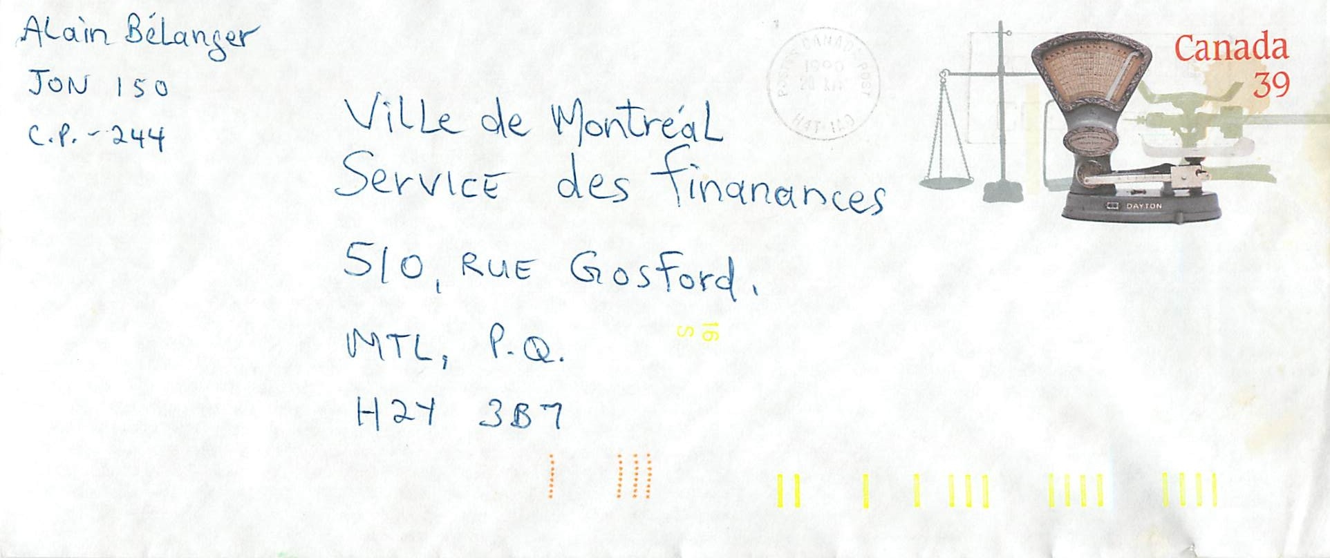 Entier Postal Postal Stationary Canada Balance Dayton