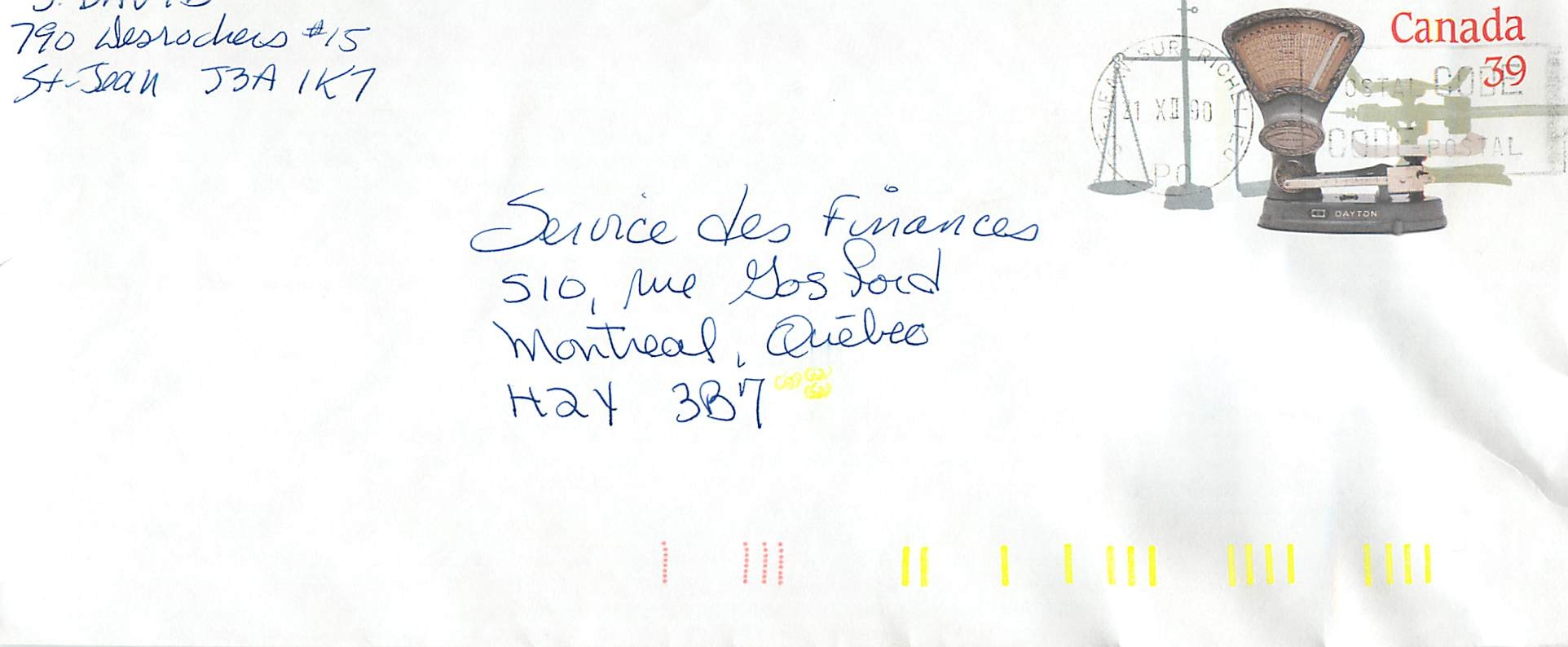 Entier Postal Postal Stationary Canada Balance Dayton St Jean sur Richelieu