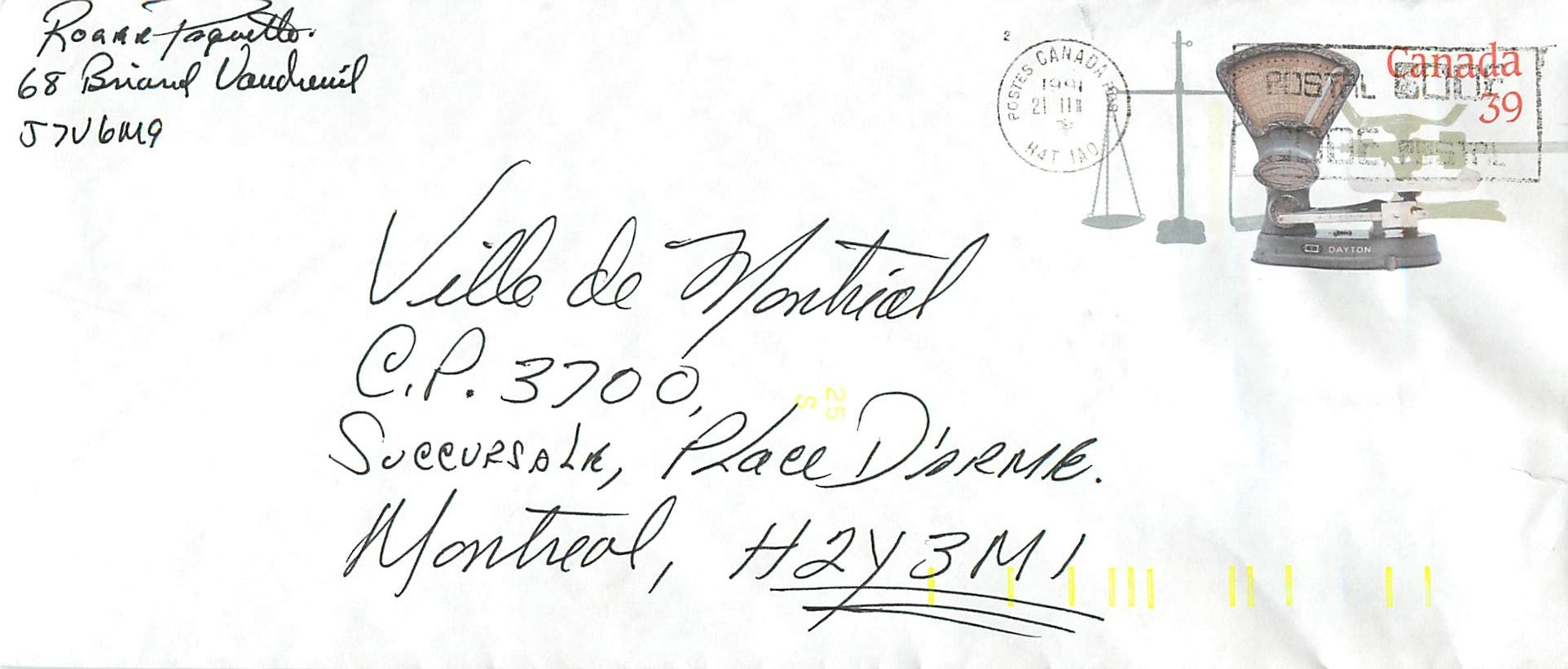 Entier Postal Postal Stationary Canada Balance Dayton