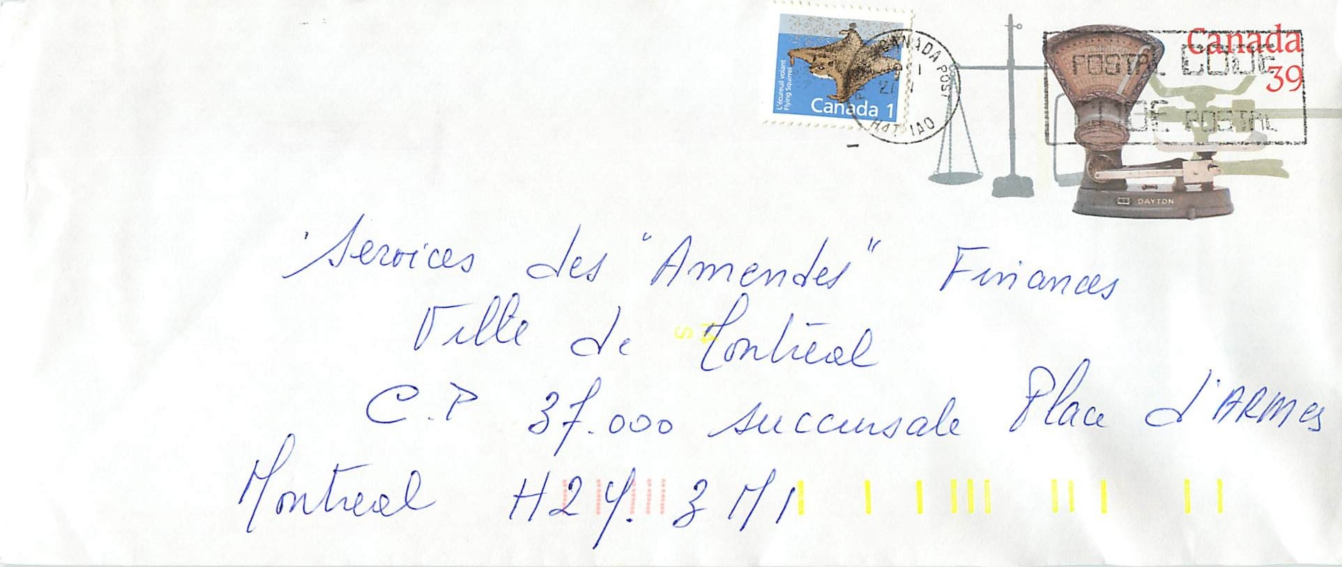 Entier Postal Postal Stationary Canada Balance Dayton  