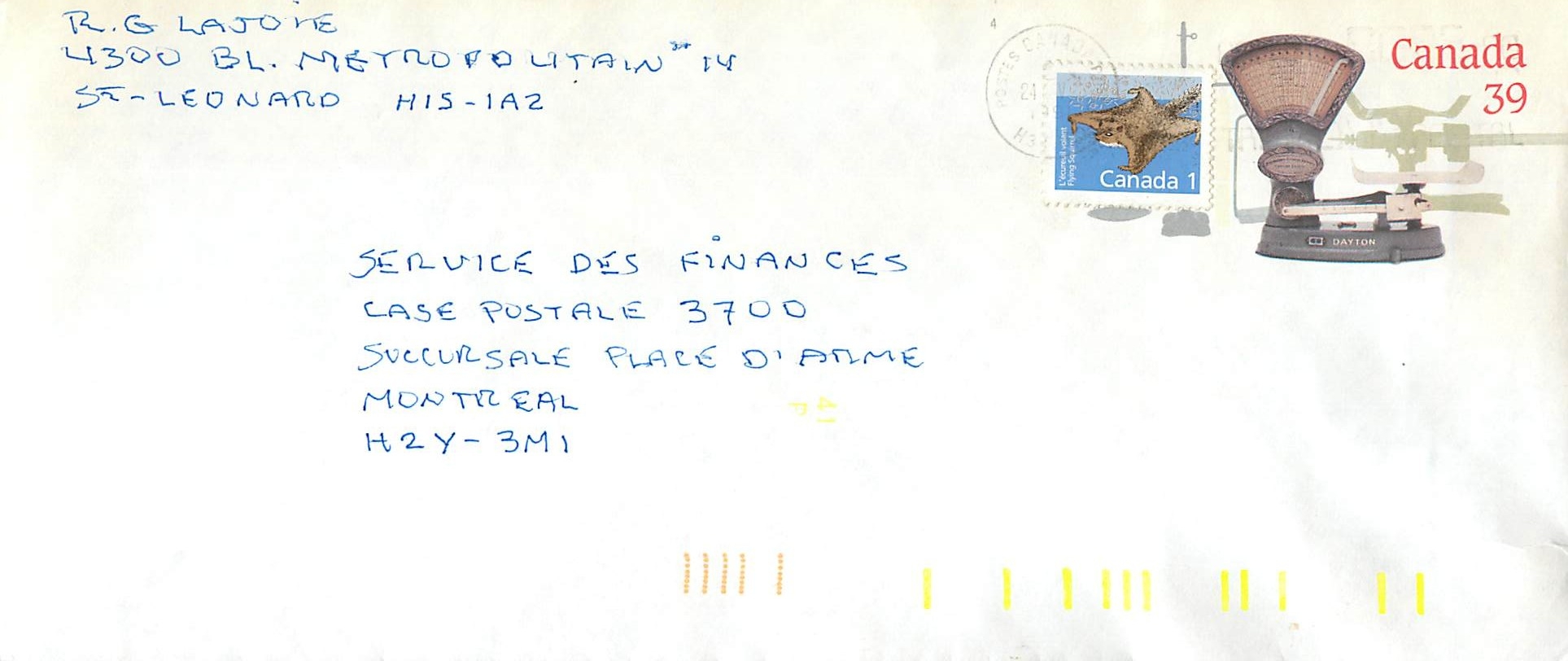 Entier Postal Postal Stationary Canada Balance Dayton  