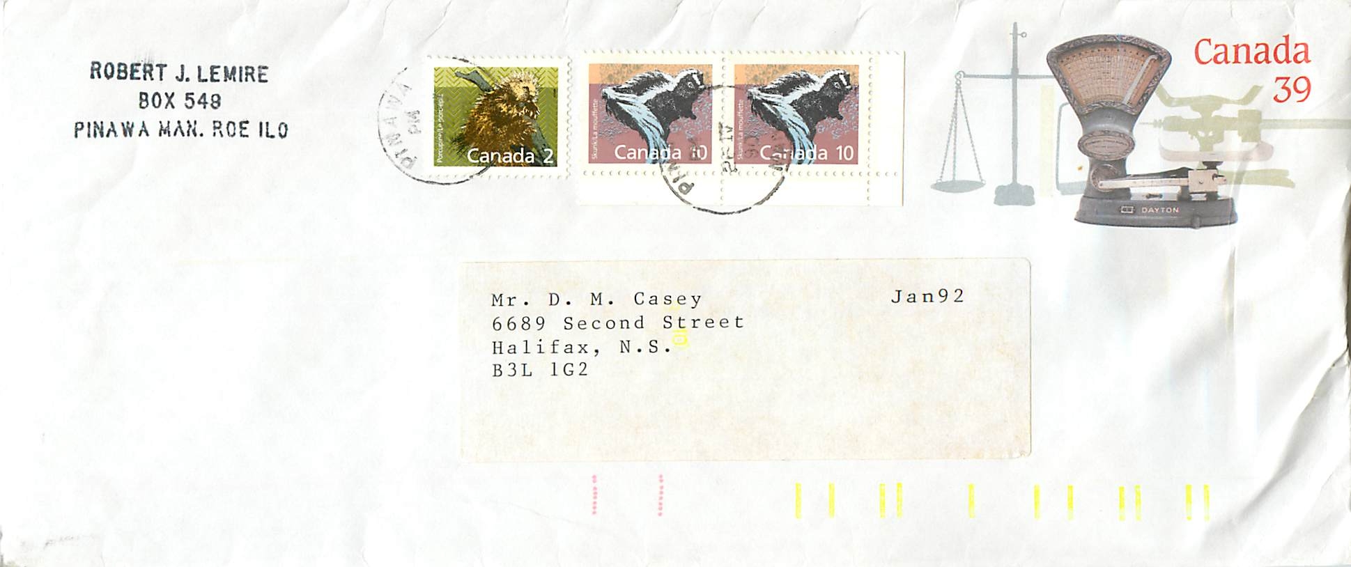 Entier Postal Postal Stationary Canada Balance Dayton  