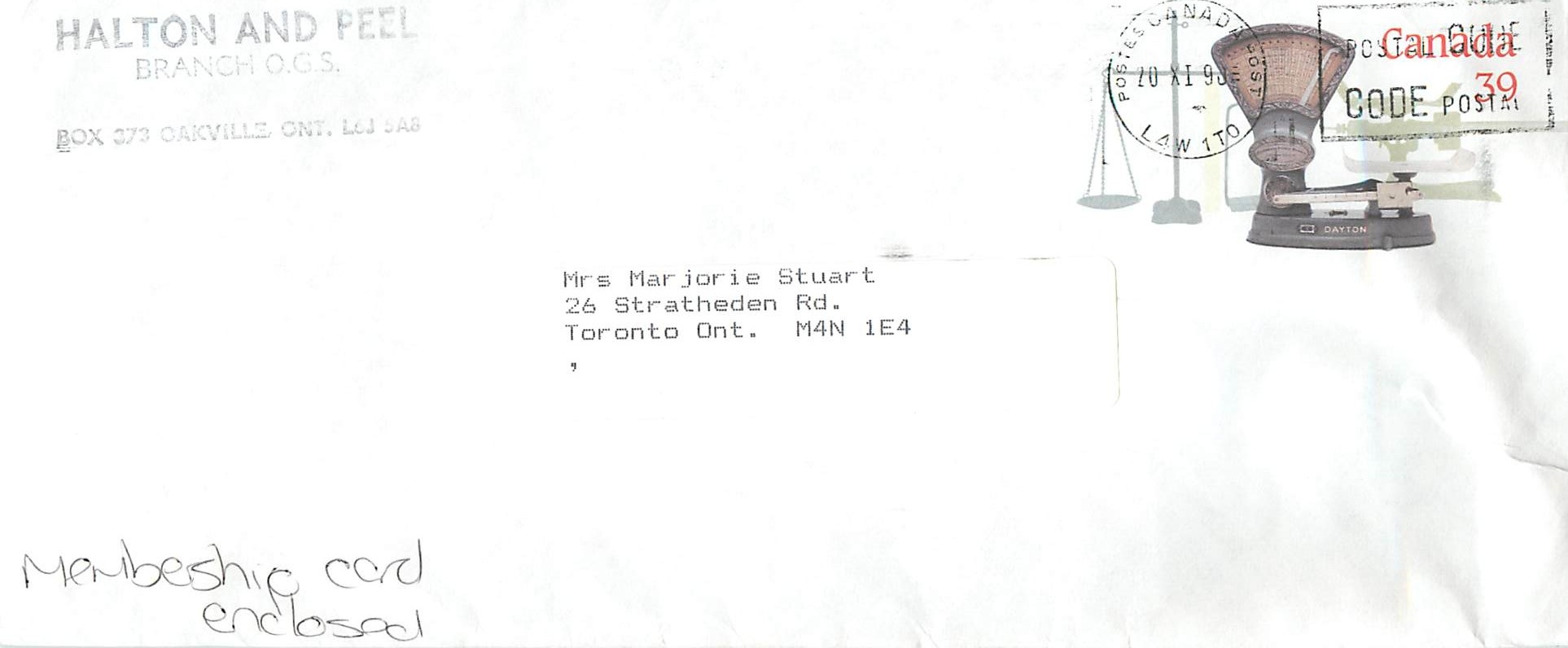 Entier Postal Postal Stationary Canada Balance Dayton