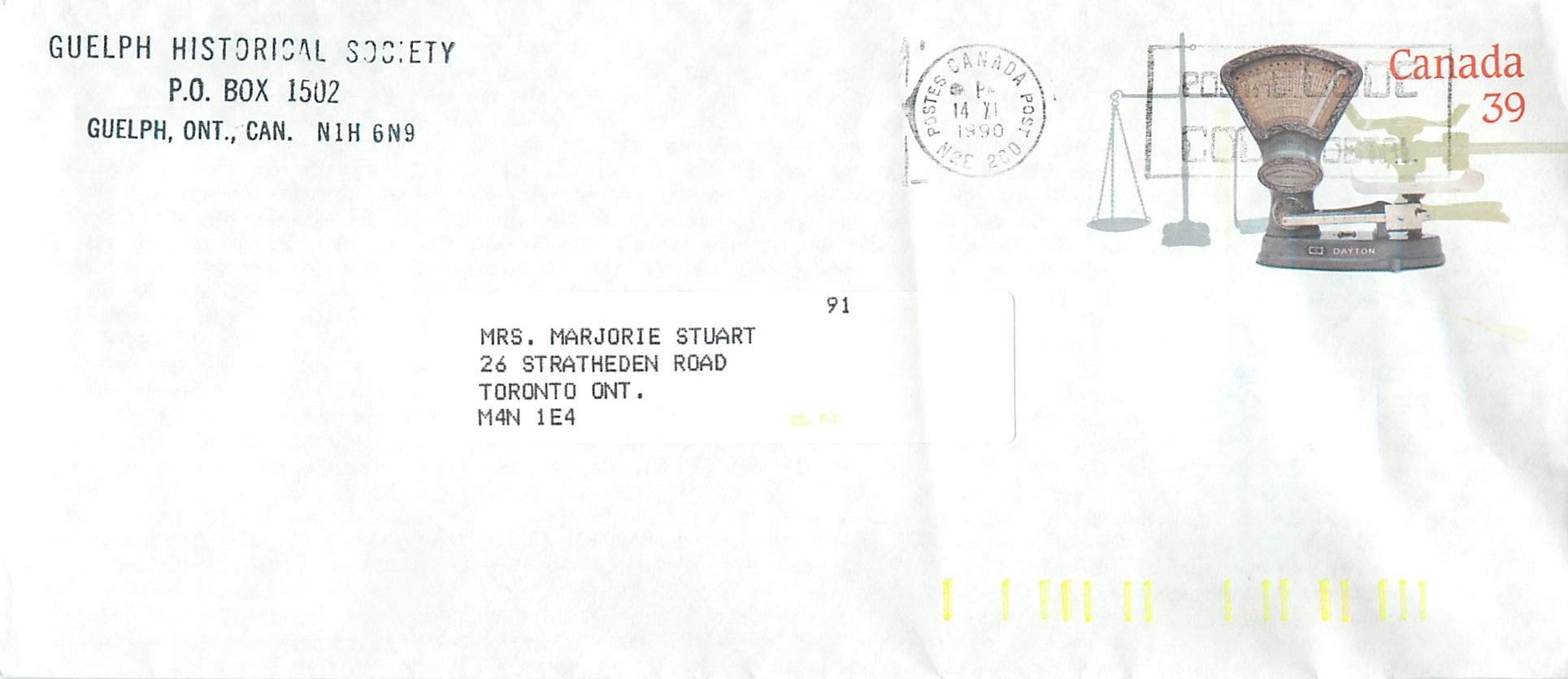 Entier Postal Postal Stationary Canada Balance Dayton