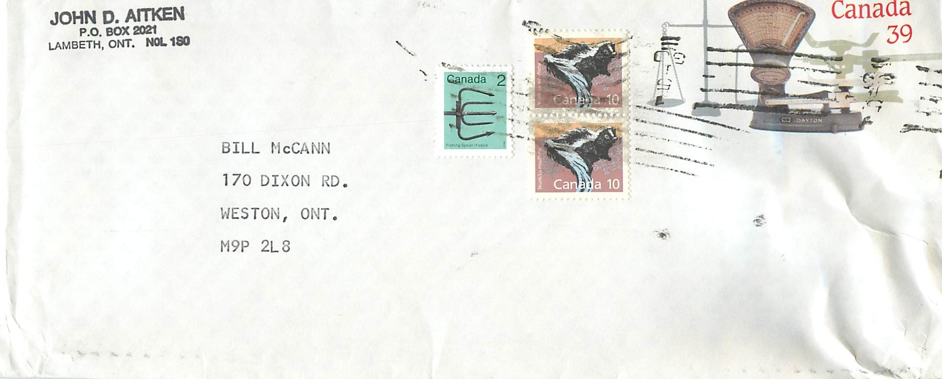 Entier Postal Postal Stationary Canada Balance Dayton  