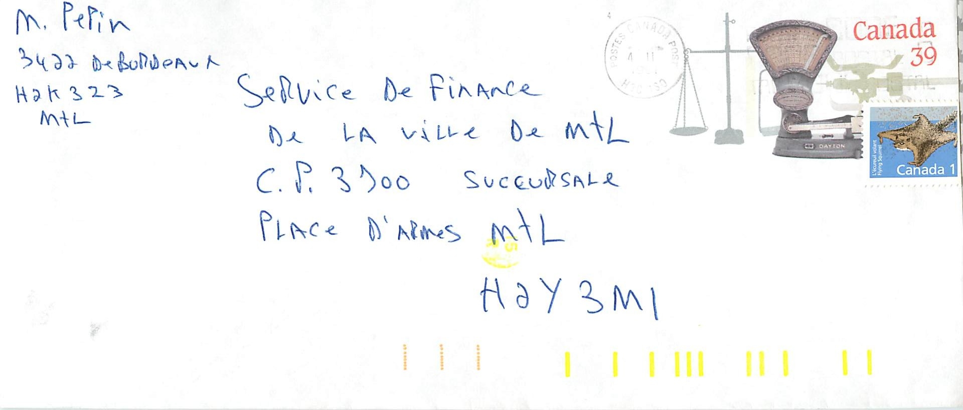Entier Postal Postal Stationary Canada Balance Dayton