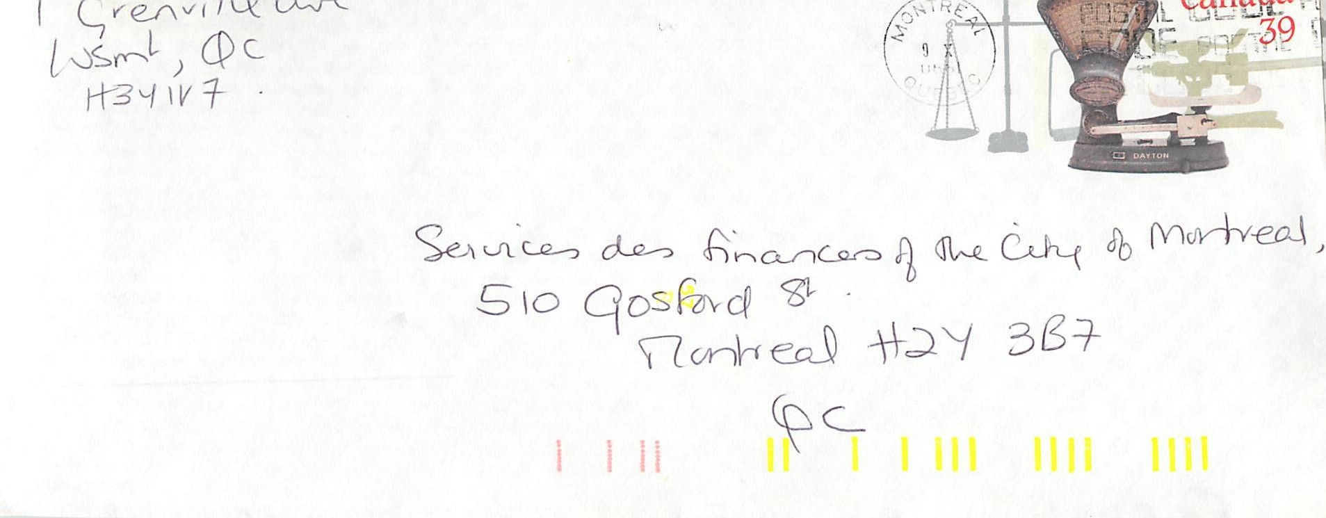 Entier Postal Postal Stationary Canada Balance Dayton  Montreal