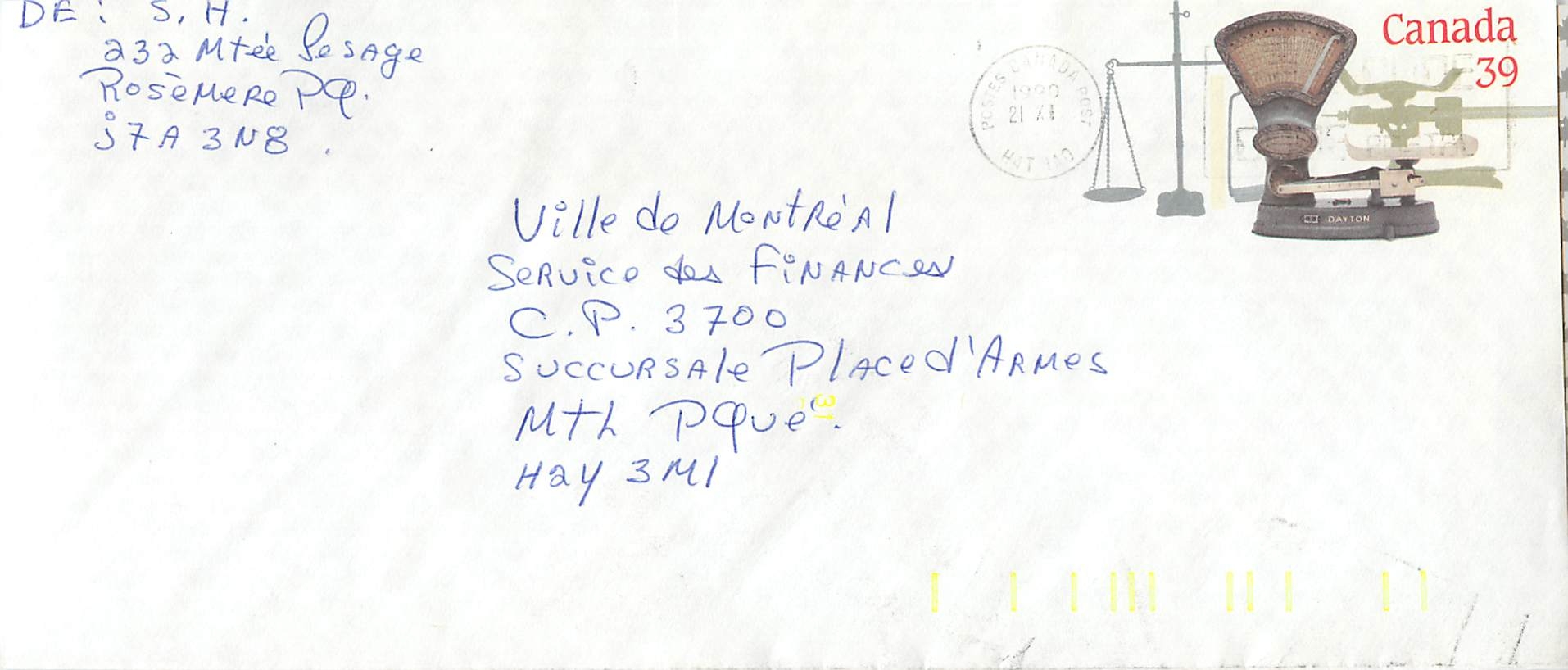 Entier Postal Postal Stationary Canada Balance Dayton  