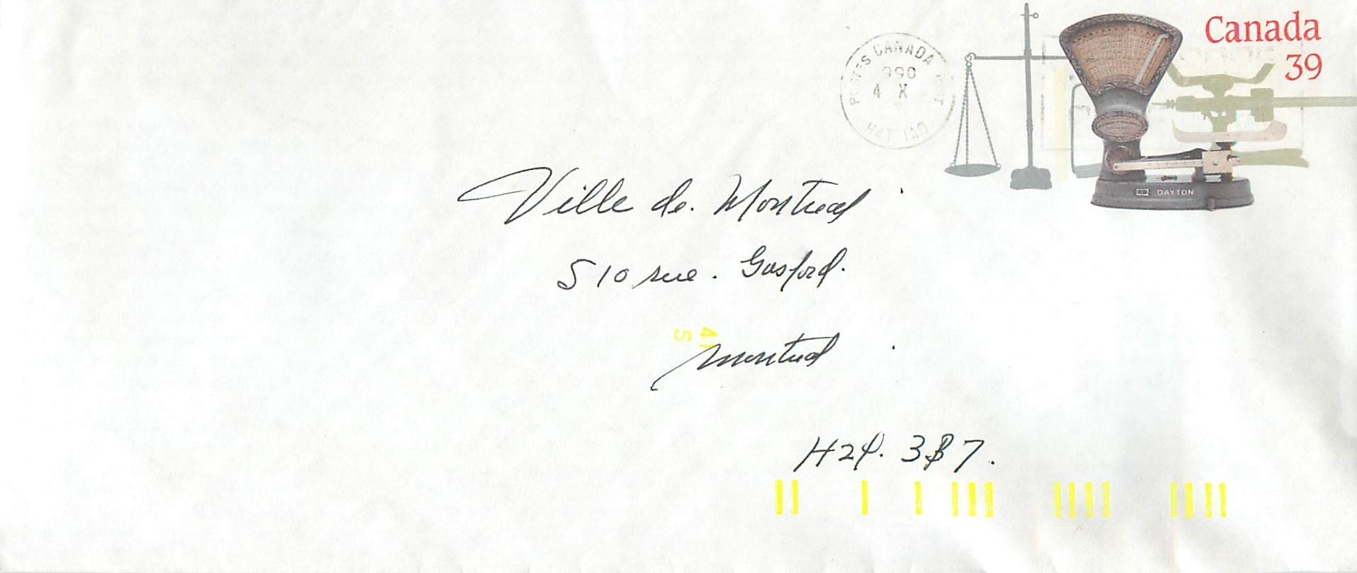 Entier Postal Postal Stationary Canada Balance Dayton  