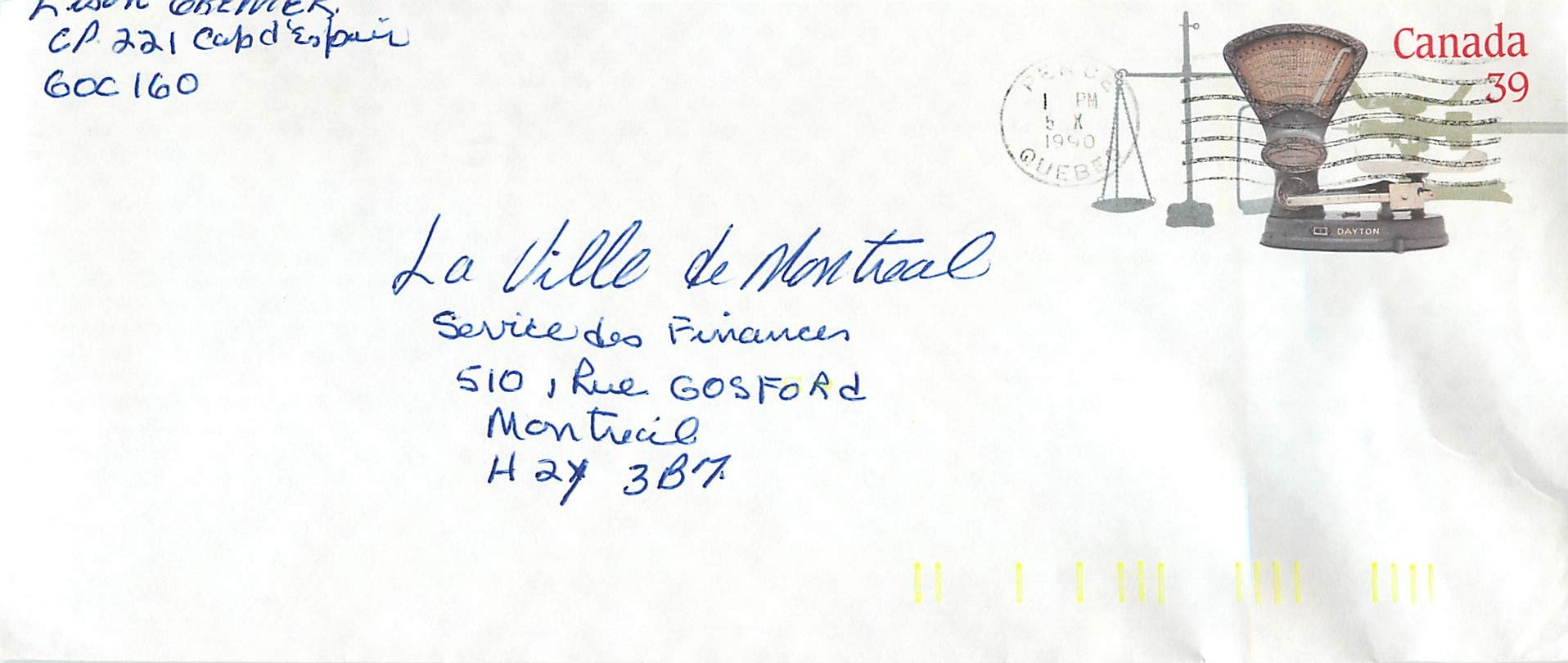 Entier Postal Postal Stationary Canada Balance Dayton Perce