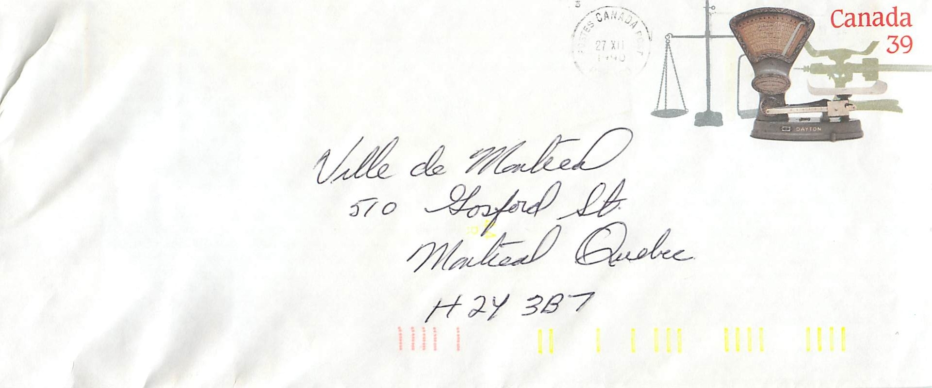 Entier Postal Postal Stationary Canada Balance Dayton  