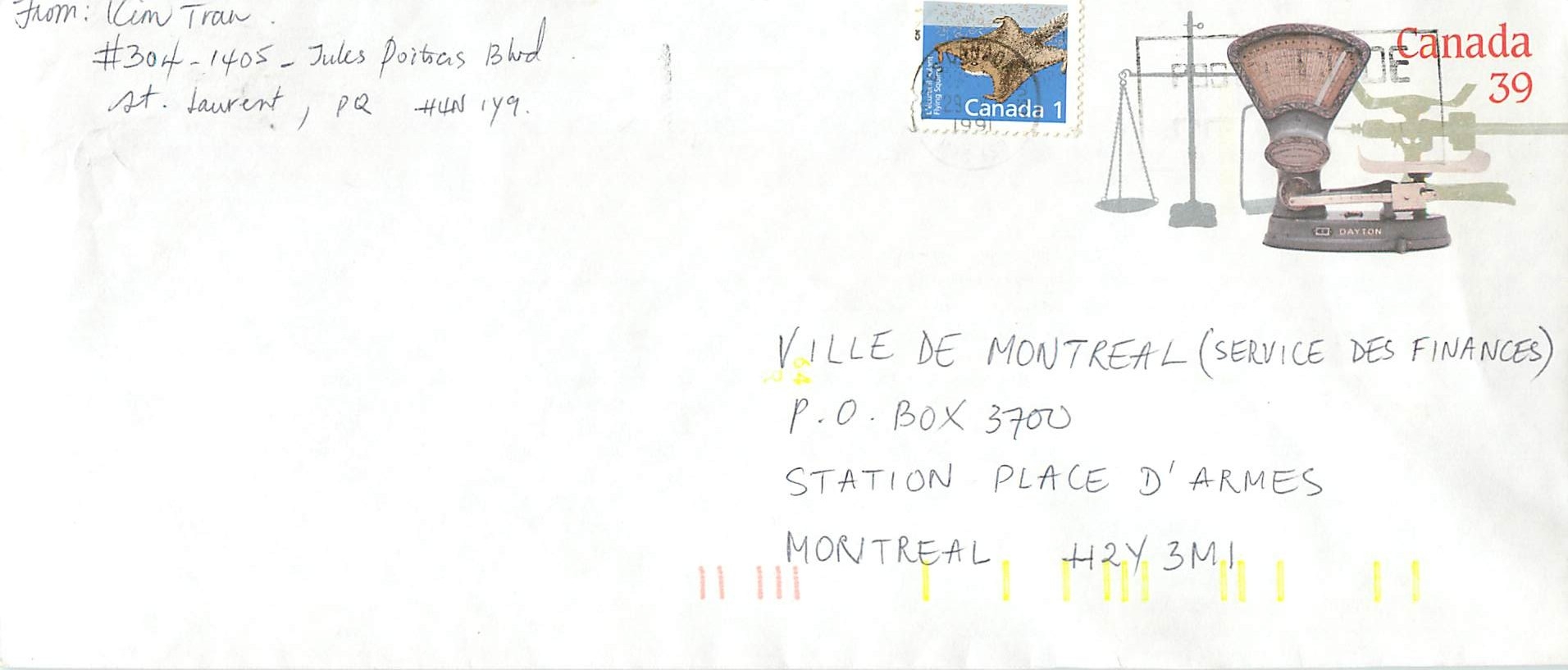 Entier Postal Postal Stationary Canada Balance Dayton