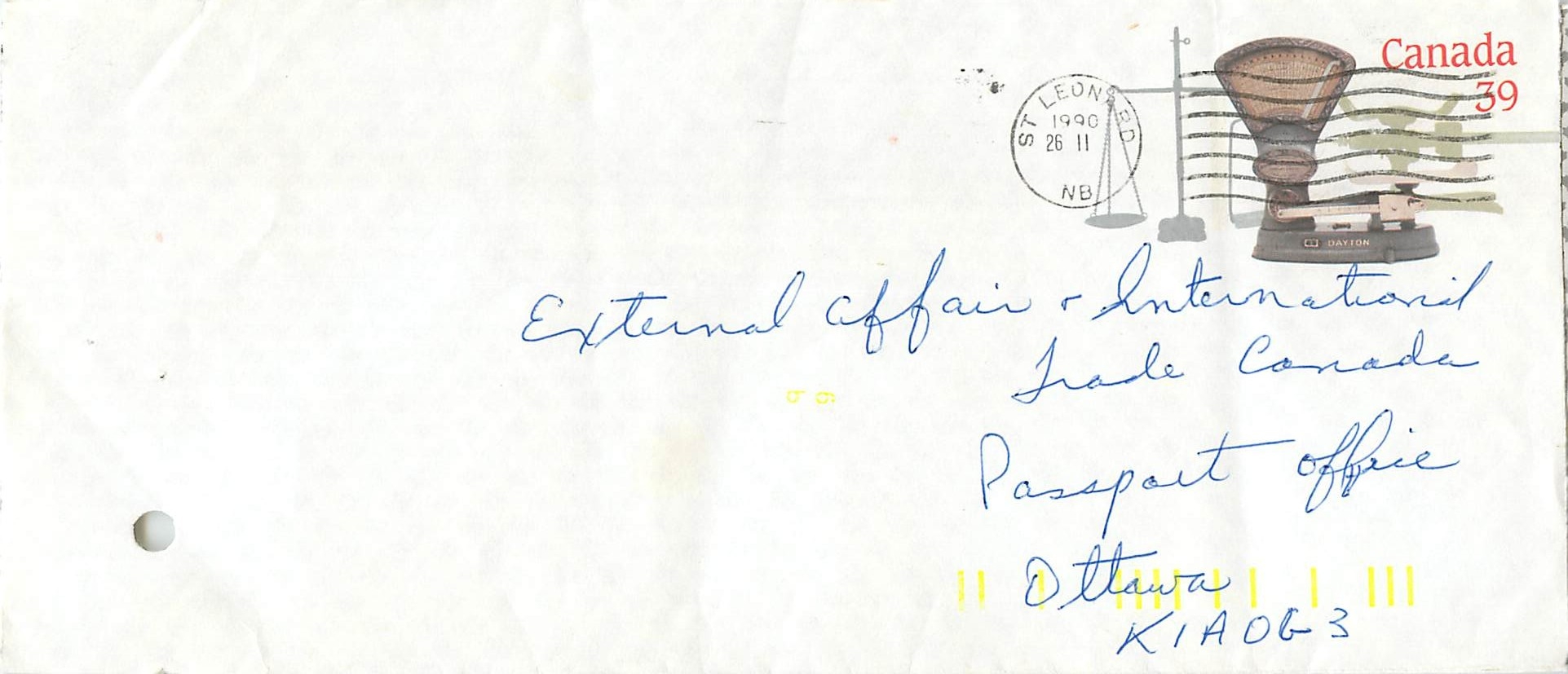 Entier Postal Postal Stationary Canada Balance Dayton  St Leonard