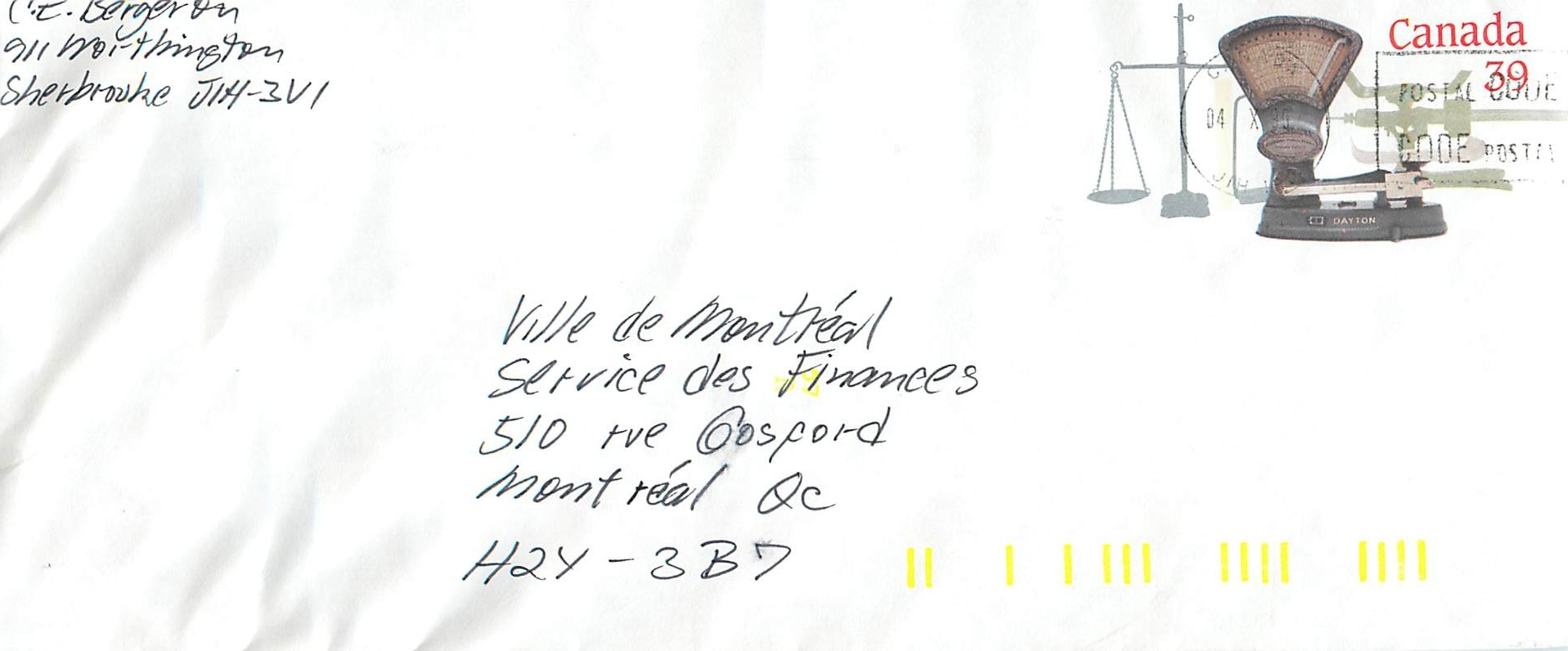 Entier Postal Postal Stationary Canada Balance Dayton  