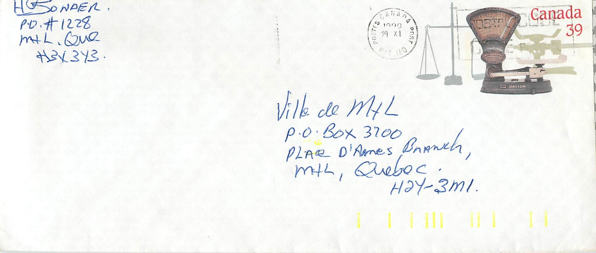 Entier Postal Postal Stationary Canada Balance Dayton  