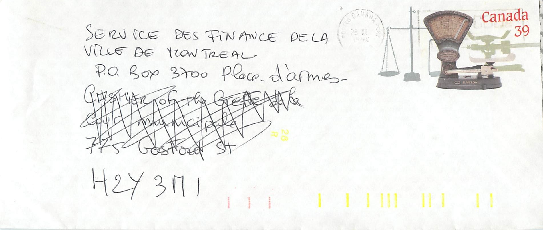Entier Postal Postal Stationary Canada Balance Dayton  