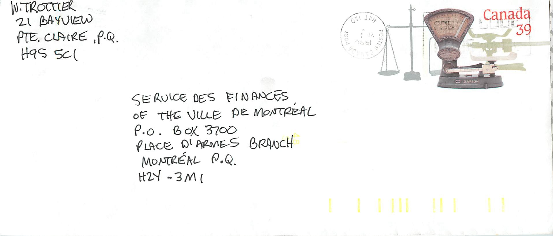 Entier Postal Postal Stationary Canada Balance Dayton 