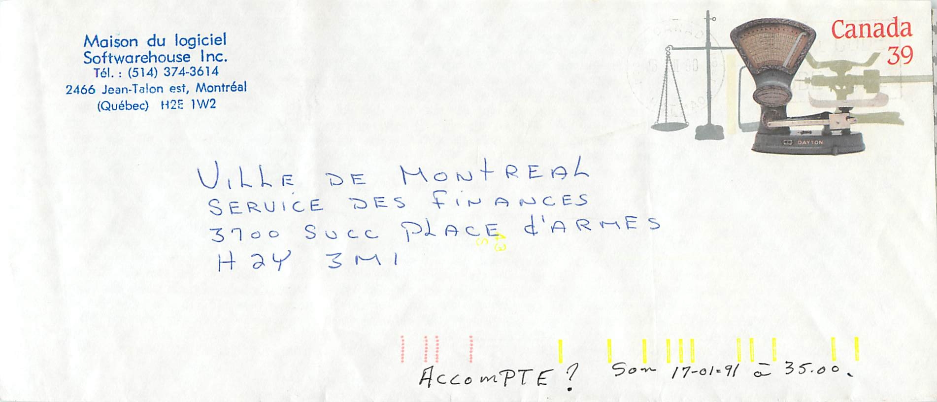 Entier Postal Postal Stationary Canada Balance Dayton 