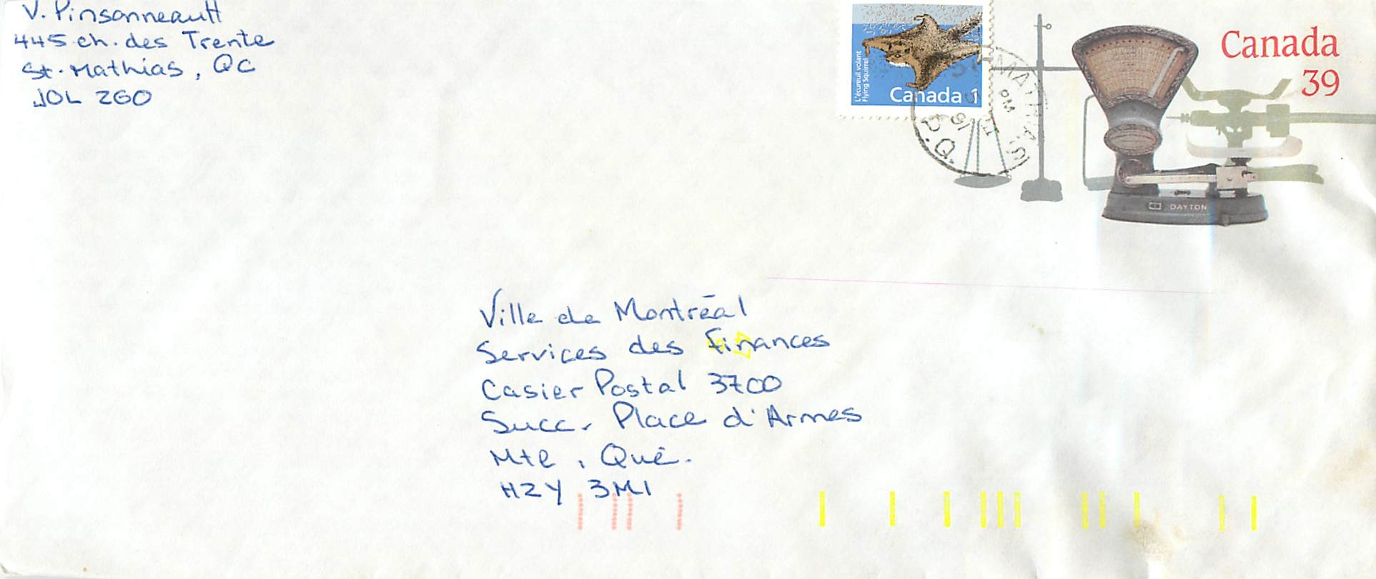Entier Postal Postal Stationary Canada Balance Dayton 