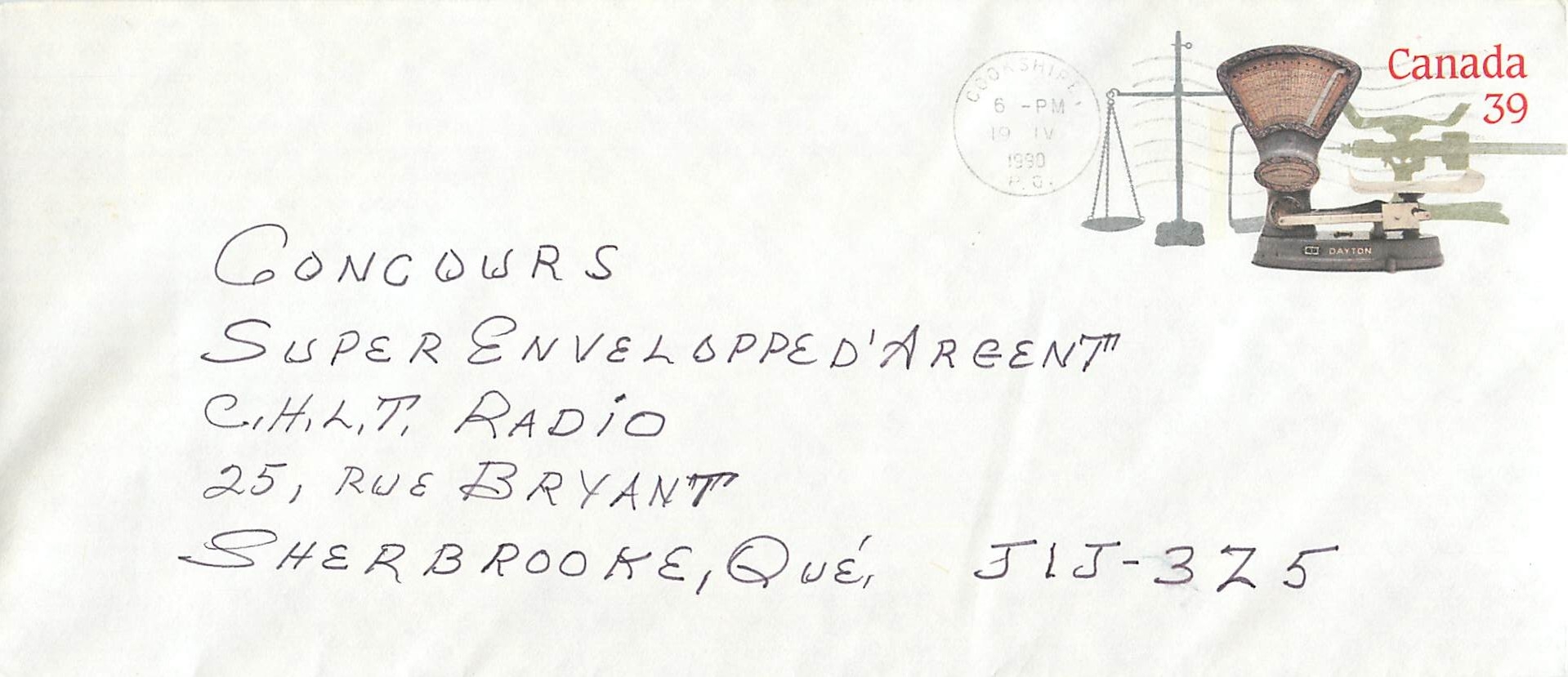 Entier Postal Postal Stationary Canada Pese Personnes Cookshire