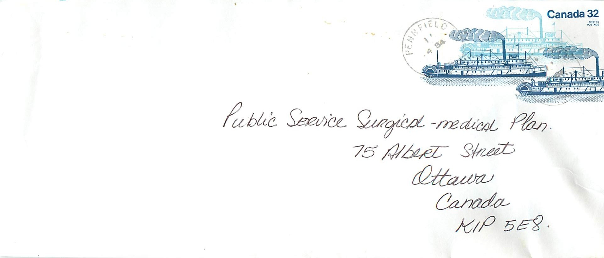 Entier Postal Postal Stationary Canada Bateaux Bateau Penfield