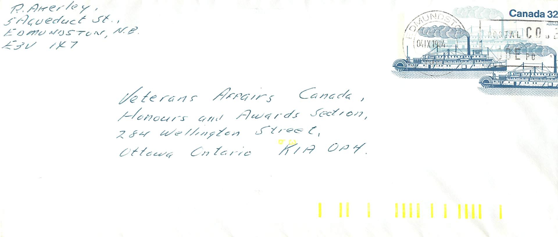 Entier Postal Postal Stationary Canada Bateaux Bateau Edmunston