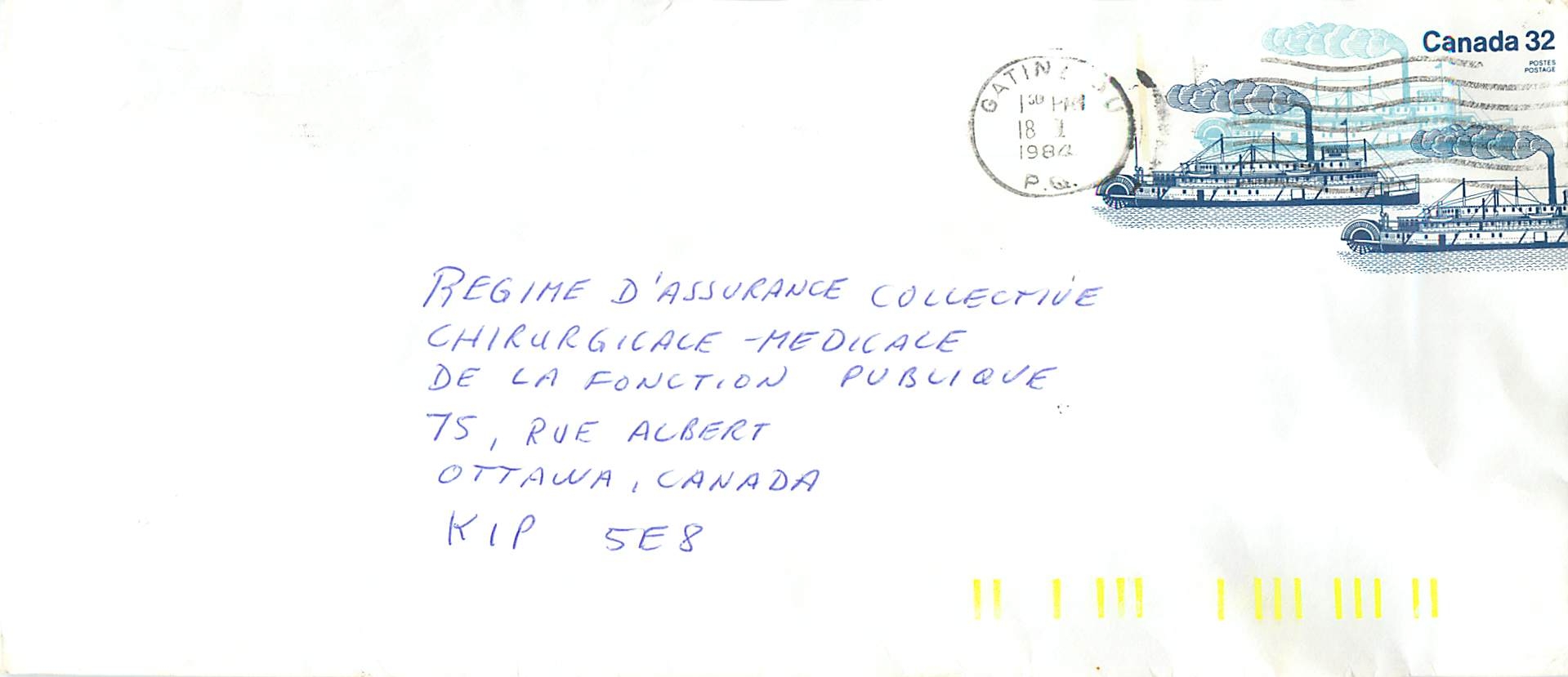 Entier Postal Postal Stationary Canada Bateaux Bateau Gatineau