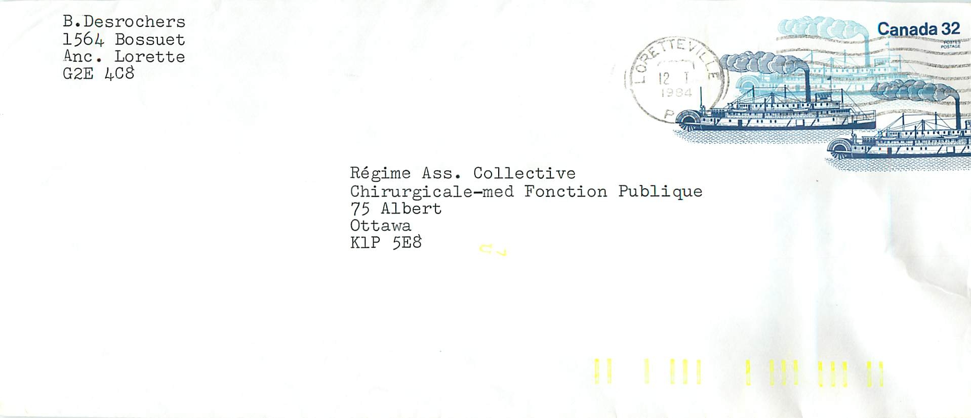 Entier Postal Postal Stationary Canada Bateaux Bateau Loretteville