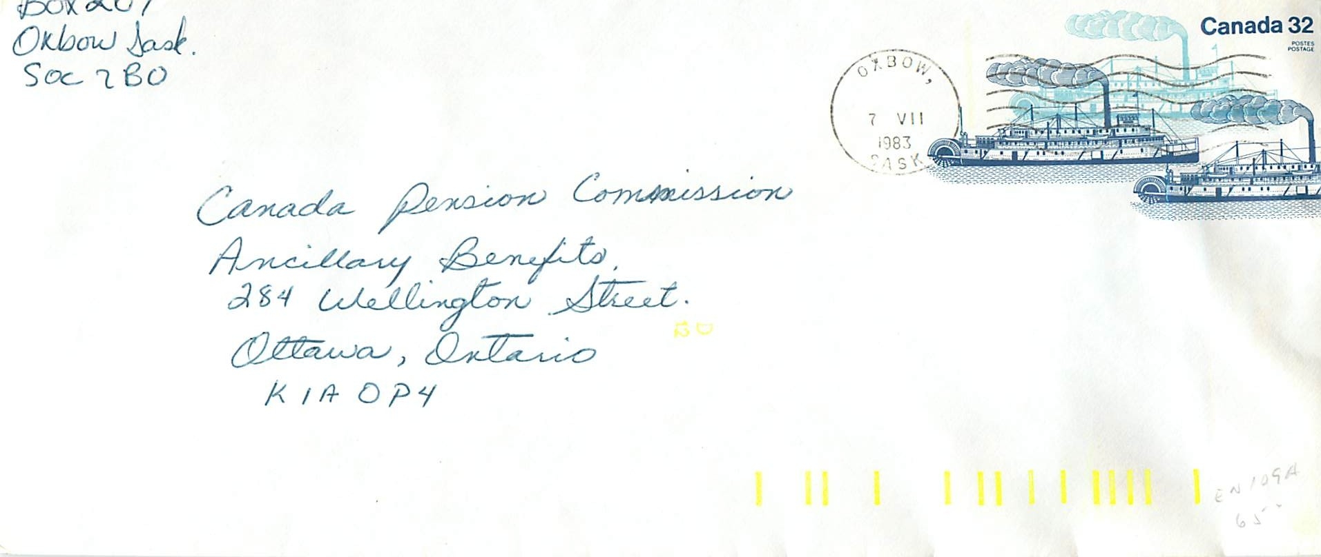 Entier Postal Postal Stationary Canada Bateaux Bateau Oxbow