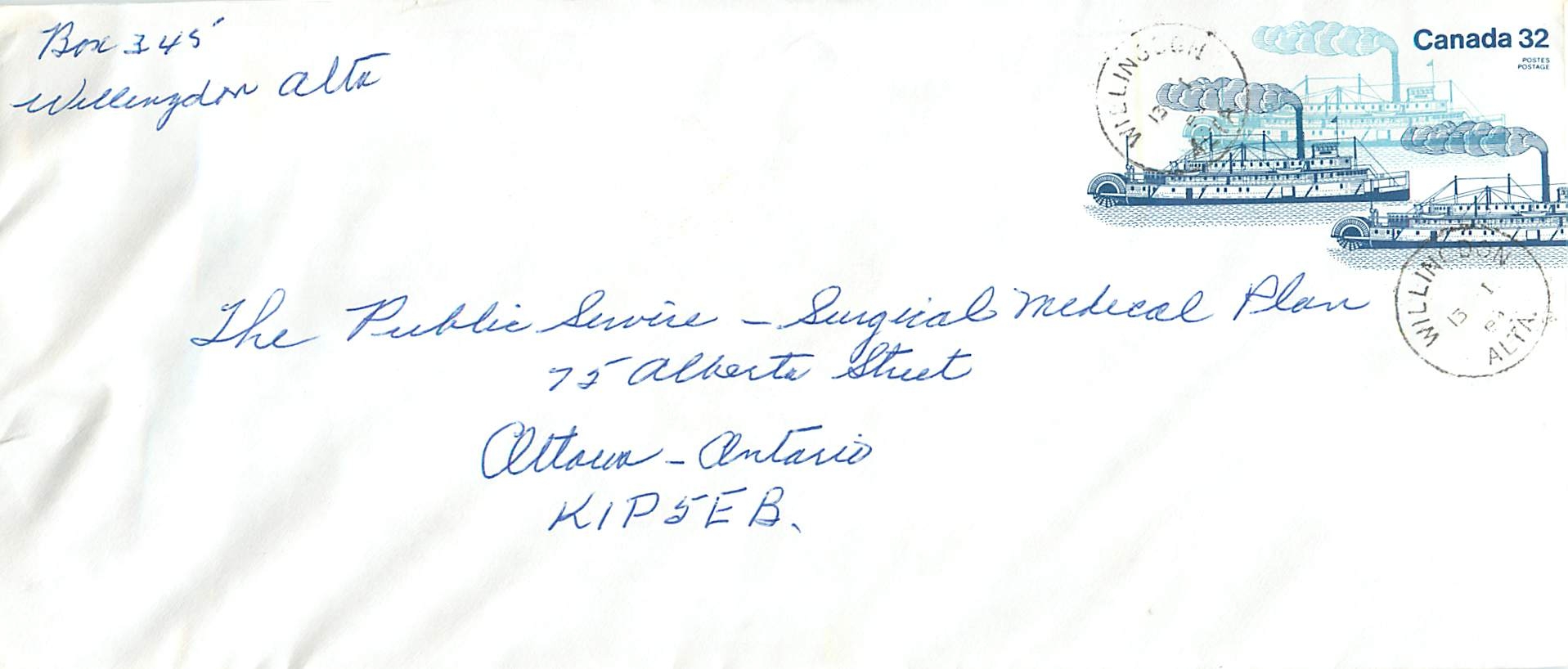 Entier Postal Postal Stationary Canada Bateaux Bateau Willingoon