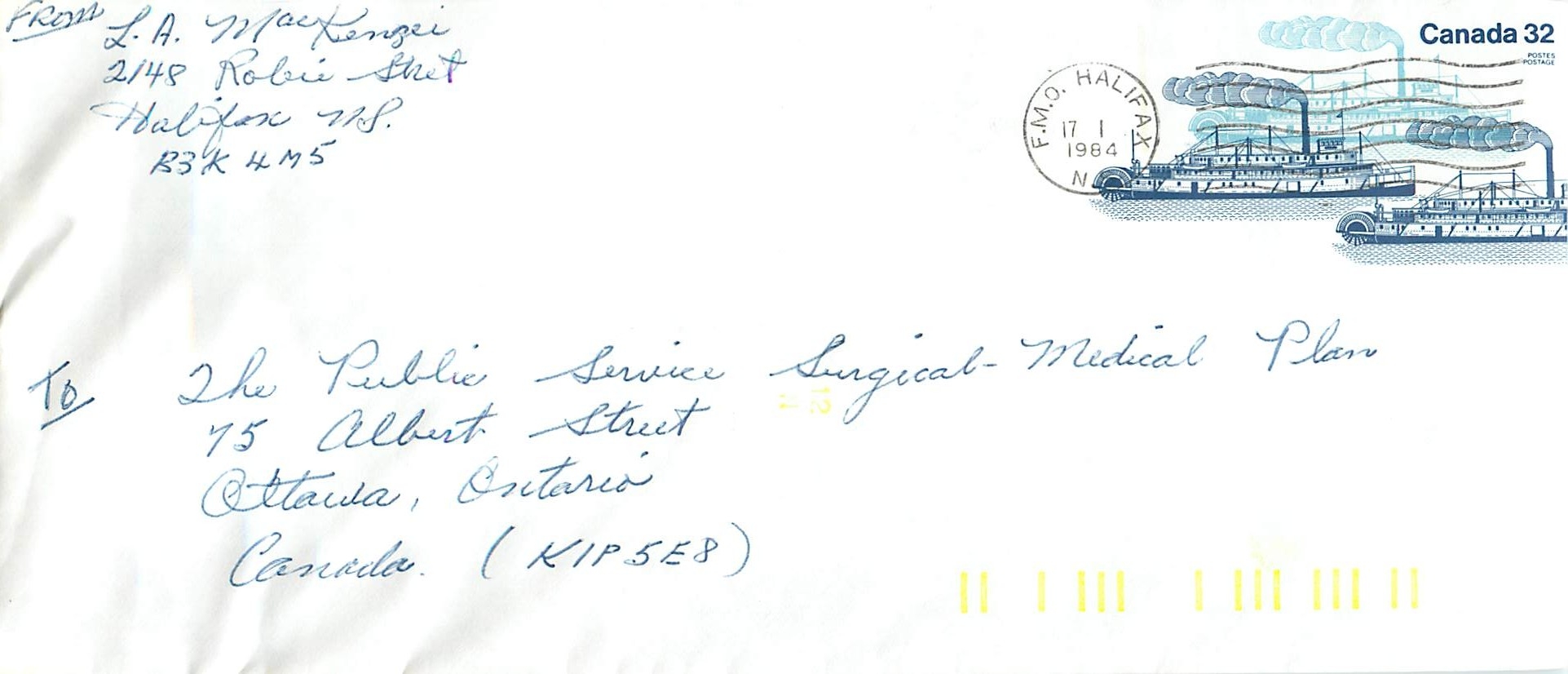 Entier Postal Postal Stationary Canada Bateaux Bateau Halifax