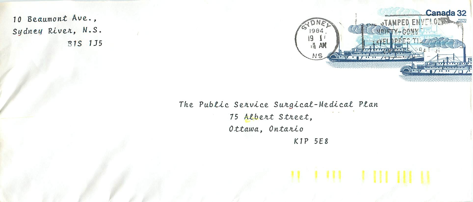Entier Postal Postal Stationary Canada Bateaux Bateau Sydney