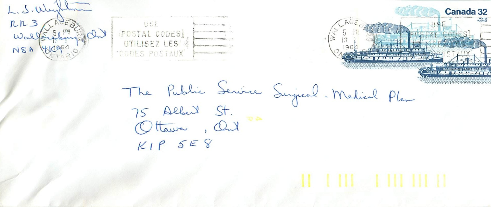 Entier Postal Postal Stationary Canada Bateaux Bateau Wallace