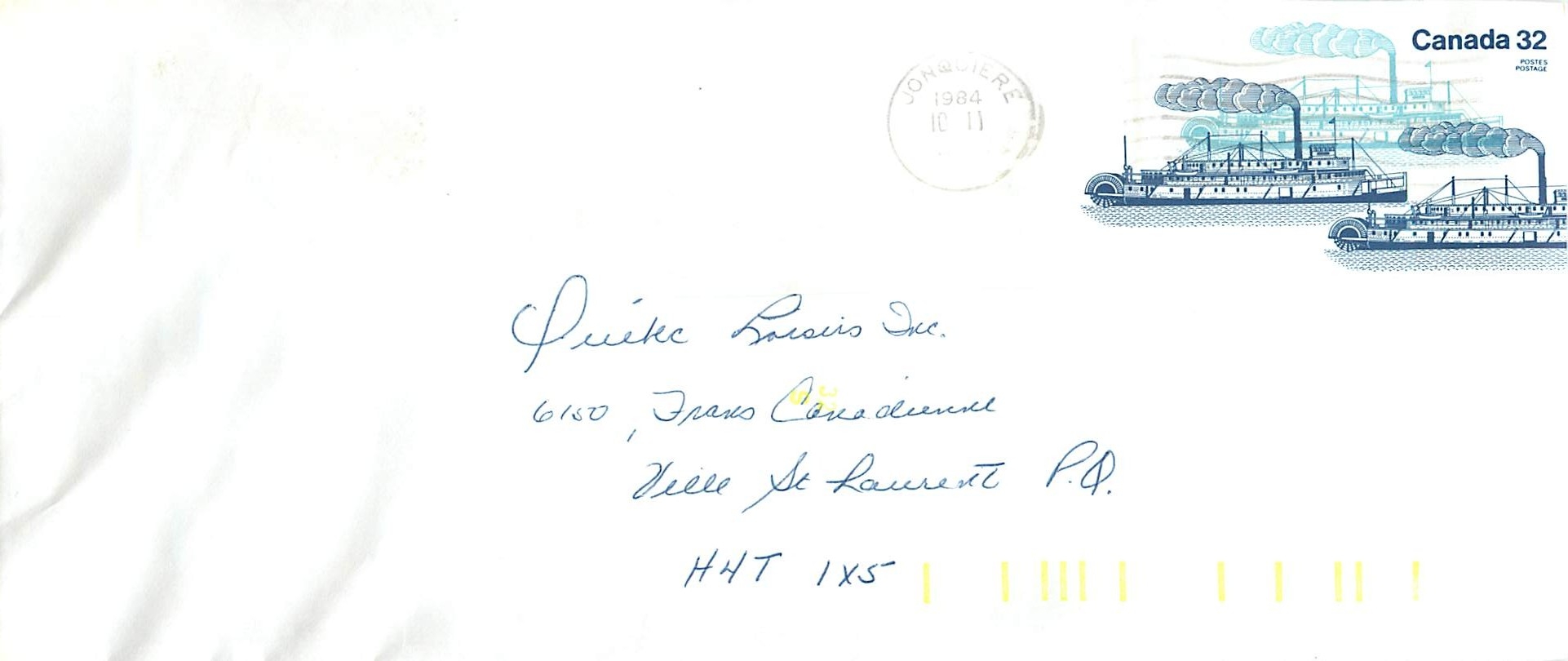 Entier Postal Postal Stationary Canada Bateaux Bateau Jonquiere