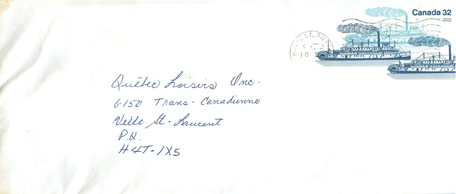 Entier Postal Postal Stationary Canada Bateaux Bateau Havre St Pierre